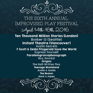 Publicity image for the 2016 Improvised Play Festival.