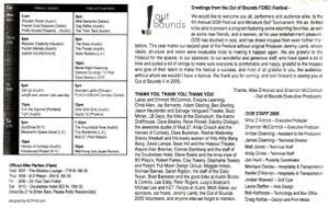 The schedule/program for the 2003 Out of Bounds Comedy Festival.