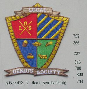 Local Genius Society blazer crest.